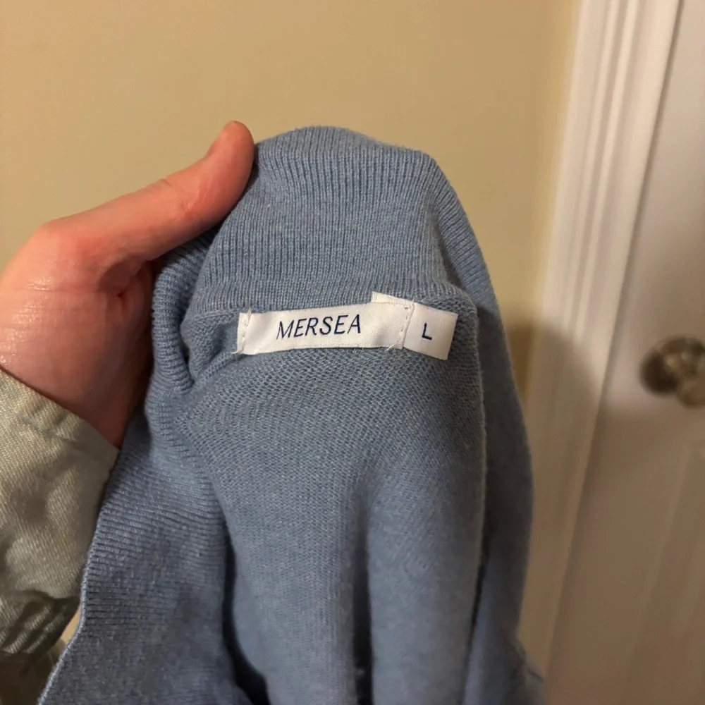 Dusty Blue Collared Sweater - Picture 6 of 6